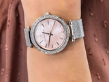  Shop Authentic Michael Kors Darci Analog Pink Dial Silver Mesh Bracelet Watch For Women - MK4518 - Luxxuri