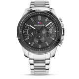  Shop Authentic Tommy Hilfiger Iconic Quartz Black Dial Silver Steel Strap Watch for Men - 1791564 - Luxxuri