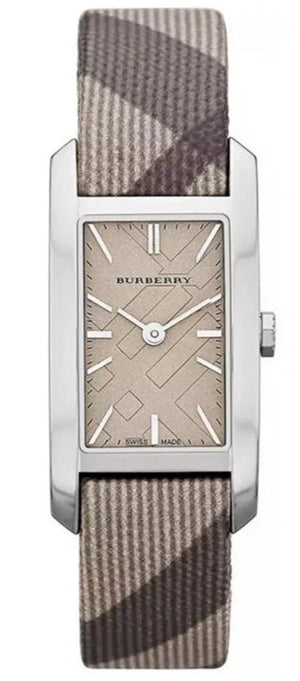  Shop Authentic Burberry Nova Check Silver Dial Two Tone Leather Strap Watch For Women - BU9404 - Luxxuri