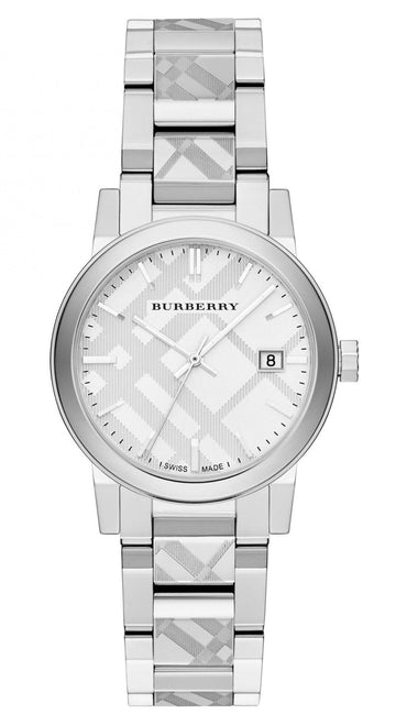  Shop Authentic Burberry The City White Dial Silver Steel Strap Watch for Women - BU9144 - Luxxuri