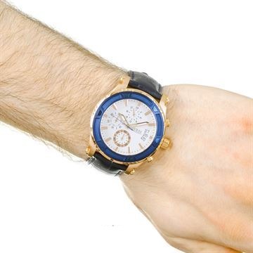  Shop Authentic Guess Pinnacle Chronograph White Dial Blue Leather Strap Watch For Men - W0673G6 - Luxxuri