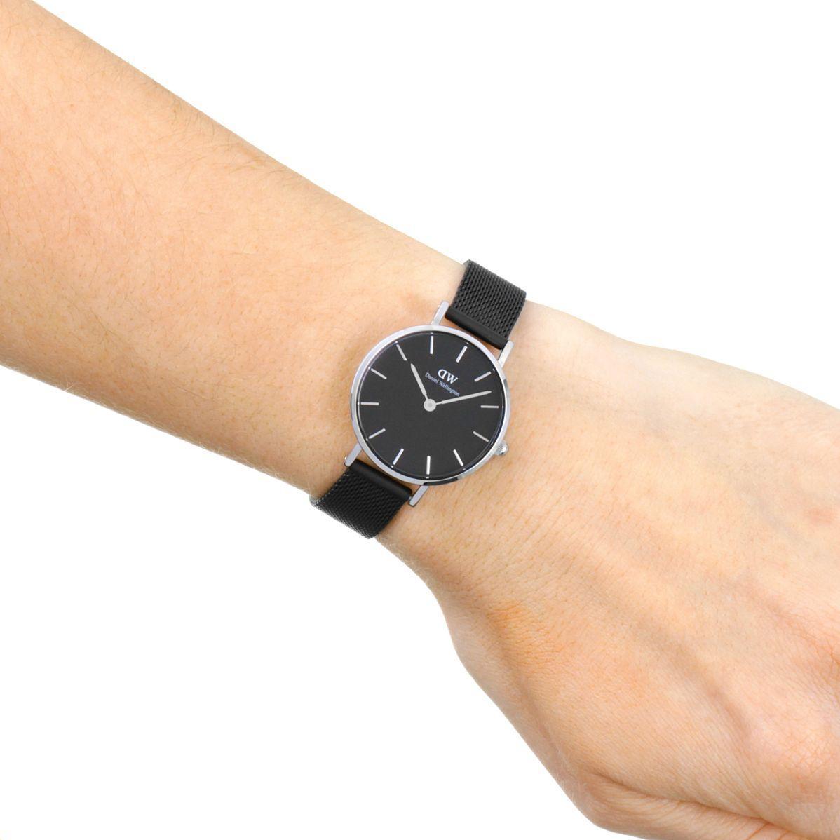  Shop Authentic Daniel Wellington Petite Ashfield Black Dial Black Mesh Strap Watch For Women - DW00100246 - Luxxuri