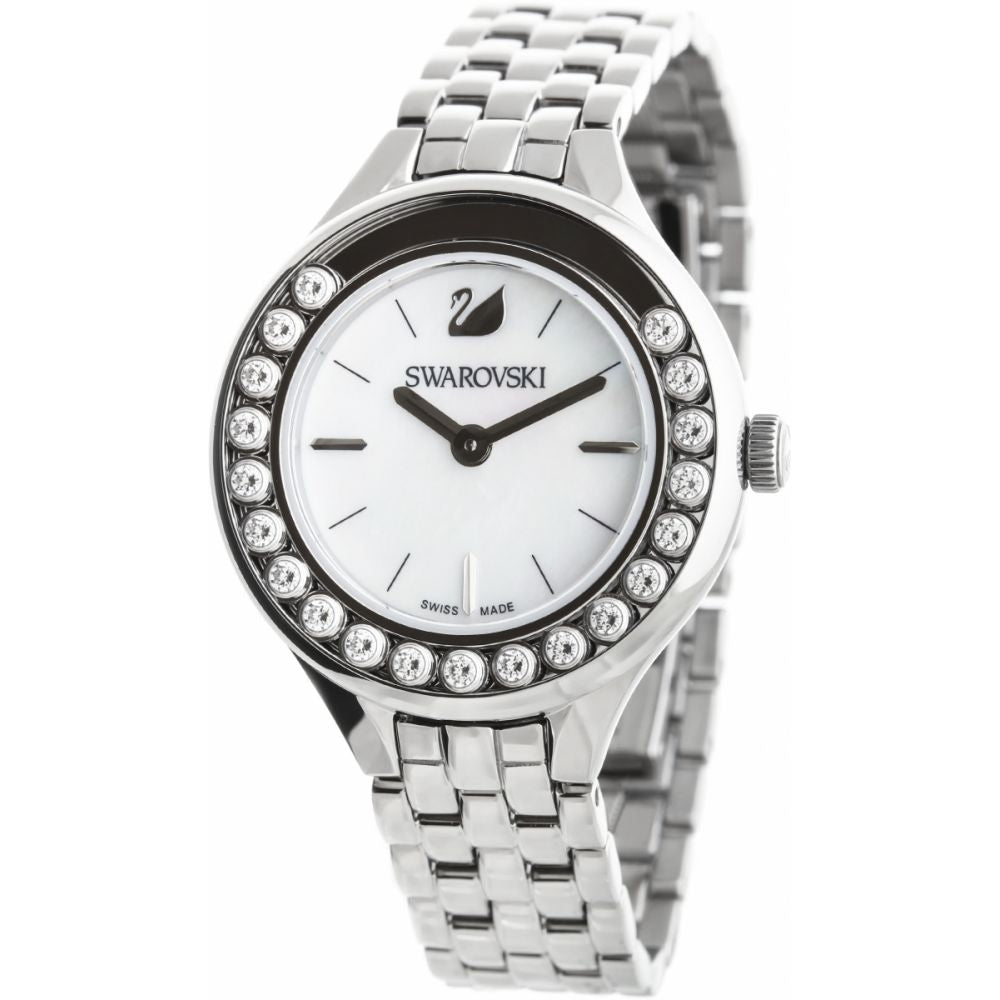  Shop Authentic Swarovski Lovely Crystals Mini White Dial Silver Steel Strap Watch for Women - 5242901 - Luxxuri