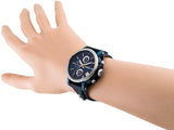  Shop Authentic Fossil Boyfriend Sport Chronograph Blue Dial Blue Leather Strap Watch for Women - ES4113 - Luxxuri