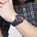  Shop Authentic Guess Legacy Chronograph Blue Dial Blue Rubber Strap Watch For Men - W1049G9 - Luxxuri
