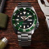  Shop Authentic Seiko 5 Sports Automatic Analog Green Dial Silver Steel Strap Watch For Men - SRPD63K1 - Luxxuri