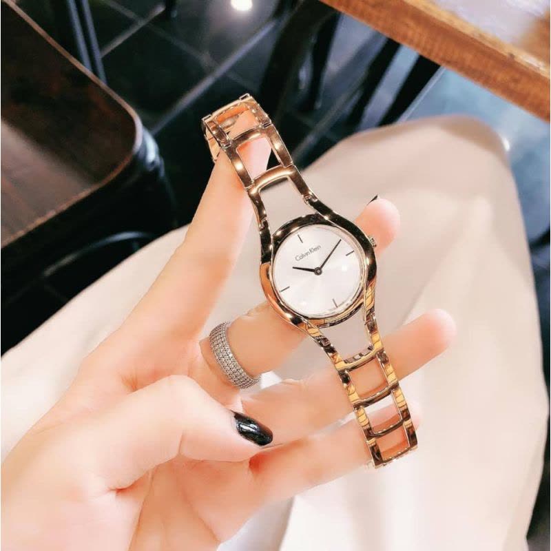  Shop Authentic Calvin Klein Class White Dial Rose Gold Steel Strap Watch for Women - K6R23626 - Luxxuri