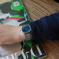  Shop Authentic Calvin Klein Minimal Blue Dial Silver Mesh Bracelet Watch for Men - K3M2112N - Luxxuri