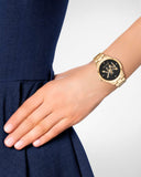  Shop Authentic Michael Kors Runway Quartz Black Dial Gold Steel Strap Watch For Women - MK6682 - Luxxuri