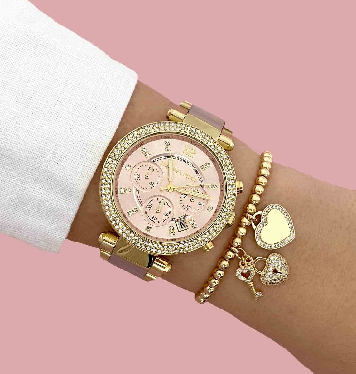  Shop Authentic Michael Kors Parker Gold Dial Two Tone Steel Strap Watch for Women - MK6326 - Luxxuri