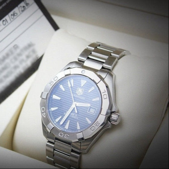 Tag Heuer Aquaracer Automatic Black Dial Silver Steel Strap Watch for Men - WAY2110.BA0928