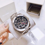  Shop Authentic Michael Kors Brecken Chronograph Quartz Black Dial Silver Steel Strap Watch For Men - MK8438 - Luxxuri