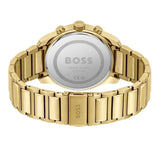  Shop Authentic Hugo Boss Trace Chronograph Black Dial Gold Steel Strap Watch For Men - 1514006 - Luxxuri