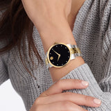  Shop Authentic Movado Museum Classic Diamonds Black Dial Two Tone Steel Strap Watch for Men - 0607202 - Luxxuri