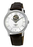  Shop Authentic Tissot T Classic Tradition Powermatic 80 Open Heart Silver Dial Brown Leather Strap Watch for Men - T063.907.16.038.00 - Luxxuri