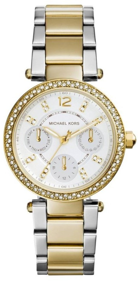  Shop Authentic Michael Kors Parker White Dial Two Tone Steel Strap Watch for Women - MK6055 - Luxxuri