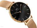  Shop Authentic Daniel Wellington Classic Melrose Black Dial Rose Gold Mesh Bracelet Watch For Women - DW00100161 - Luxxuri