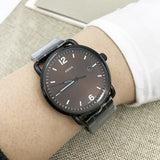  Shop Authentic Fossil The Commuter Brown Dial Black Steel Strap Watch for Men - FS5277 - Luxxuri