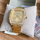  Shop Authentic Guess Raven Diamonds Gold Dial Gold Steel Strap Watch for Women - GW0104L2 - Luxxuri