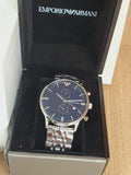  Shop Authentic Emporio Armani Gianni Chronograph Blue Dial Silver Steel Strap Watch For Men - AR80013 - Luxxuri