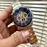  Shop Authentic Fossil Grant Sport Automatic Skeleton Blue Dial Two Tone Steel Strap Watch for Men - ME3141 - Luxxuri