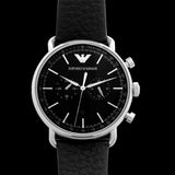  Shop Authentic Emporio Armani Aviator Chronograph Black Dial Black Leather Strap Watch For Men - AR11143 - Luxxuri