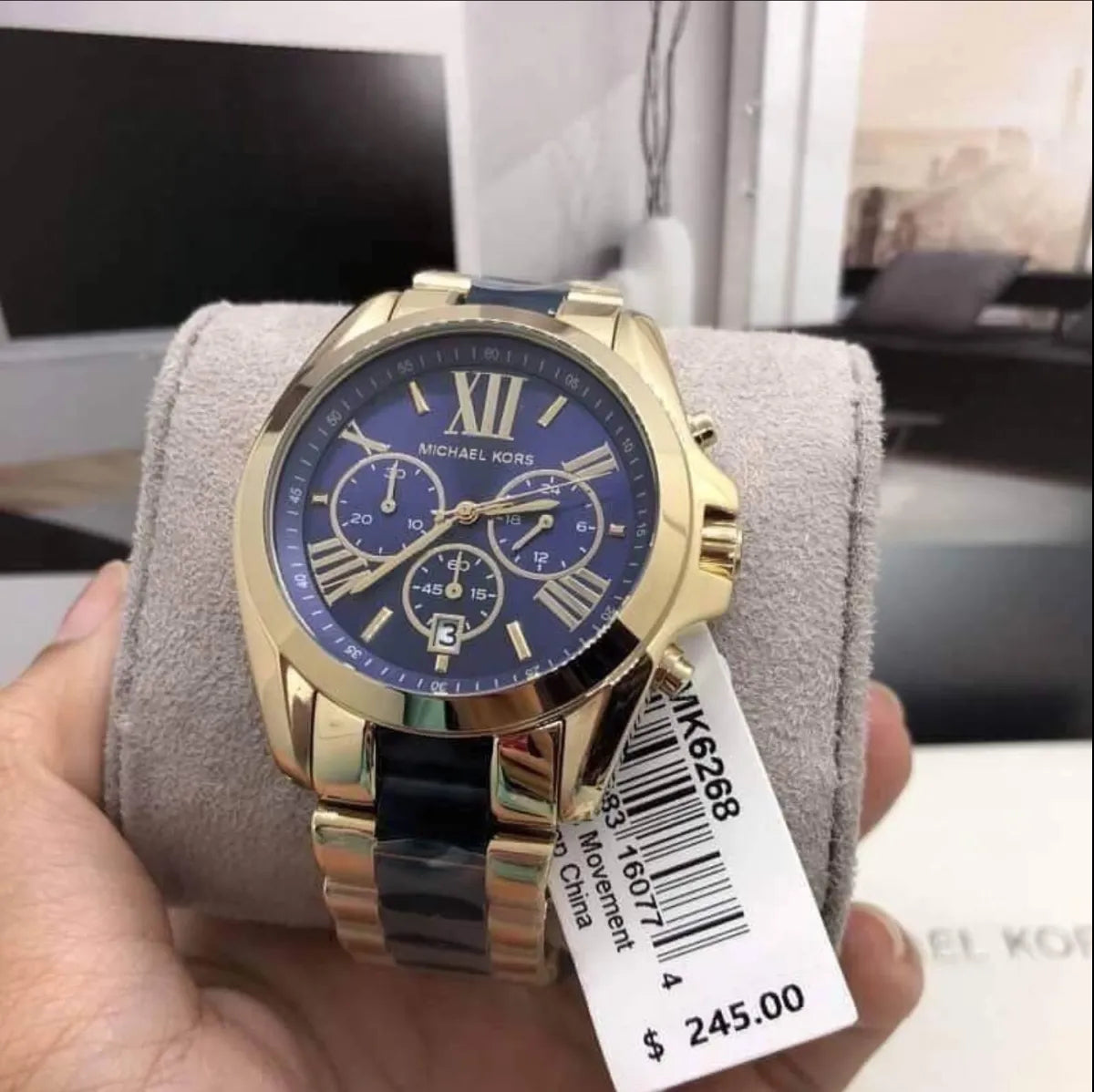  Shop Authentic Michael Kors Bradshaw Navy Blue Dial Two Tone Steel Strap Watch for Women - MK6268 - Luxxuri