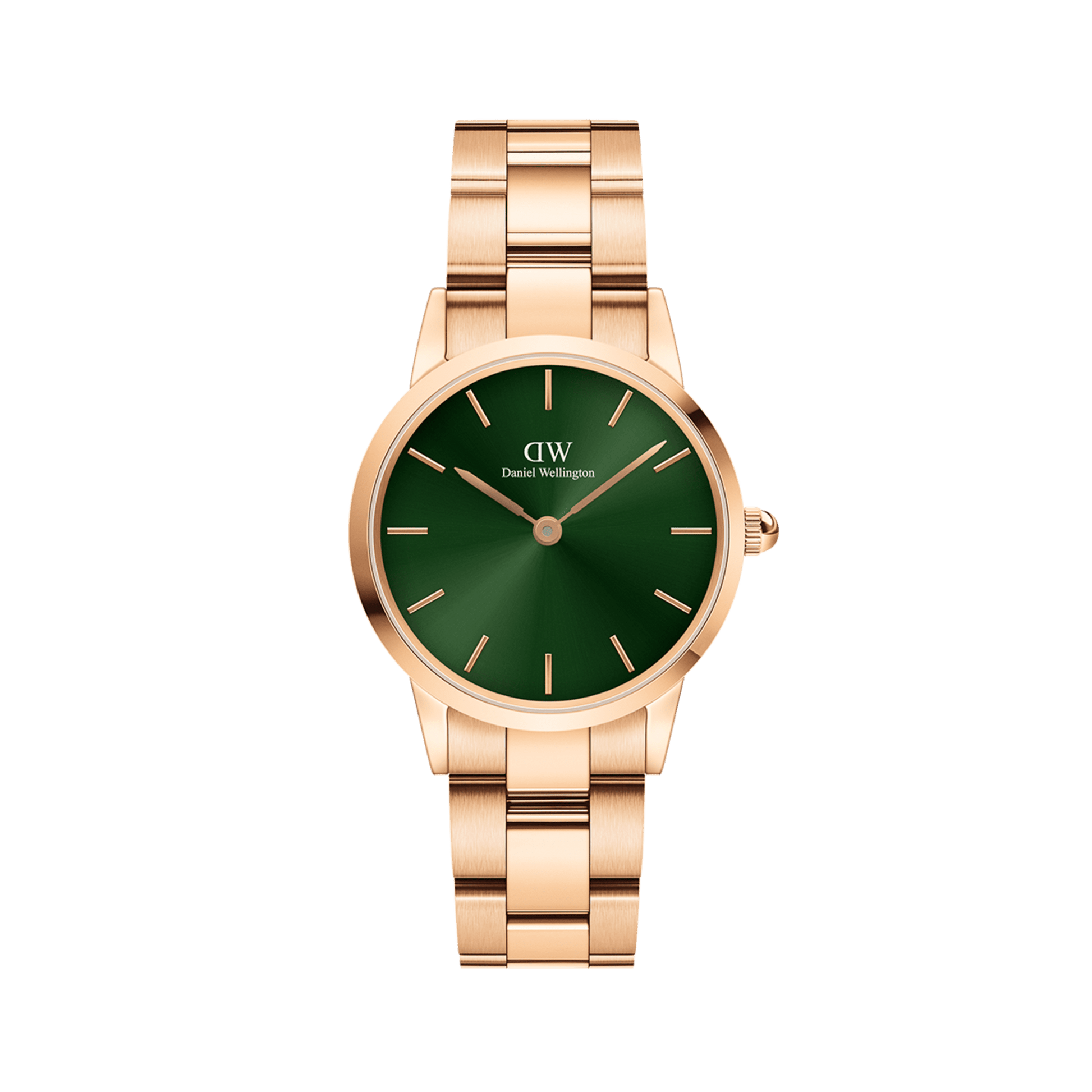  Shop Authentic Daniel Wellington Iconic Link Emerald Green Dial Rose Gold Steel Strap Watch For Women - DW00100419 - Luxxuri