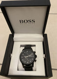  Shop Authentic Hugo Boss Navigator Black Dial Black Leather Strap Watch for Men - 1513497 - Luxxuri