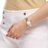  Shop Authentic Swarovski Lovely Crystals Mother of Pearl Dial Rose Gold Steel Strap Watch for Women - 5261496 - Luxxuri