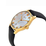  Shop Authentic Gucci G-Timeless Mother of Pearl Dial Black Leather Strap Watch For Women - YA126589 - Luxxuri