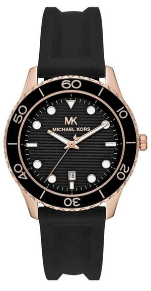  Shop Authentic Michael Kors Runway Quartz Black Dial Black Silicone Strap Watch For Women - MK6852 - Luxxuri
