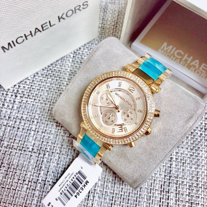  Shop Authentic Michael Kors Parker Gold Dial Two Tone Steel Strap Watch for Women - MK6364 - Luxxuri