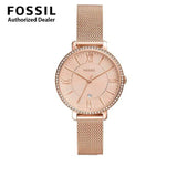  Shop Authentic Fossil Jacqueline Quartz Rose Gold Dial Rose Gold Mesh Strap Watch for Women - ES4628 - Luxxuri