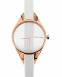  Shop Authentic Calvin Klein Rebel White Grey Dial White Leather Strap Watch for Women - K8P236L6 - Luxxuri