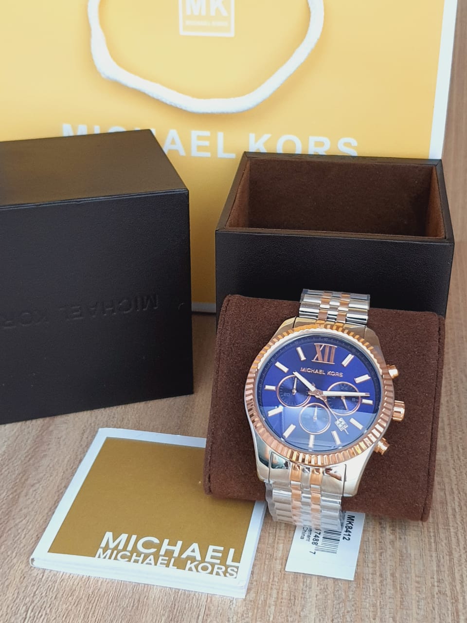  Shop Authentic Michael Kors Lexington Blue Dial Two Tone Steel Strap Watch for Men - MK8412 - Luxxuri