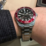  Shop Authentic Tag Heuer Aquaracer Black Dial Silver Steel Strap Watch for Men - WAY101B.BA0746 - Luxxuri