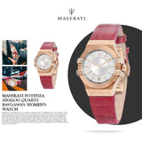  Shop Authentic Maserati Potenza Silver Dial Red Leather Strap Watch For Women - R8851108501 - Luxxuri