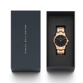  Shop Authentic Daniel Wellington Iconic Link Black Dial Rose Gold Steel Strap Watch for Women - DW00100210 - Luxxuri