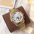  Shop Authentic Michael Kors Cooper Chronograph White Dial Gold Steel Strap Watch For Women - MK5916 - Luxxuri