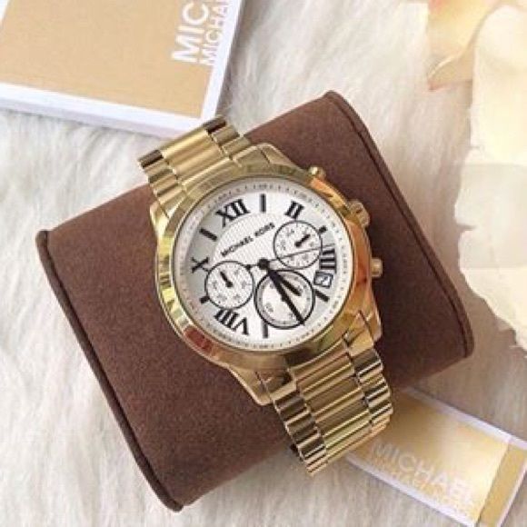  Shop Authentic Michael Kors Cooper Chronograph White Dial Gold Steel Strap Watch For Women - MK5916 - Luxxuri