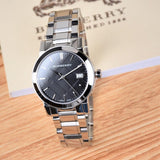  Shop Authentic Burberry The City Black Dial Silver Steel Strap Watch for Women - BU9101 - Luxxuri