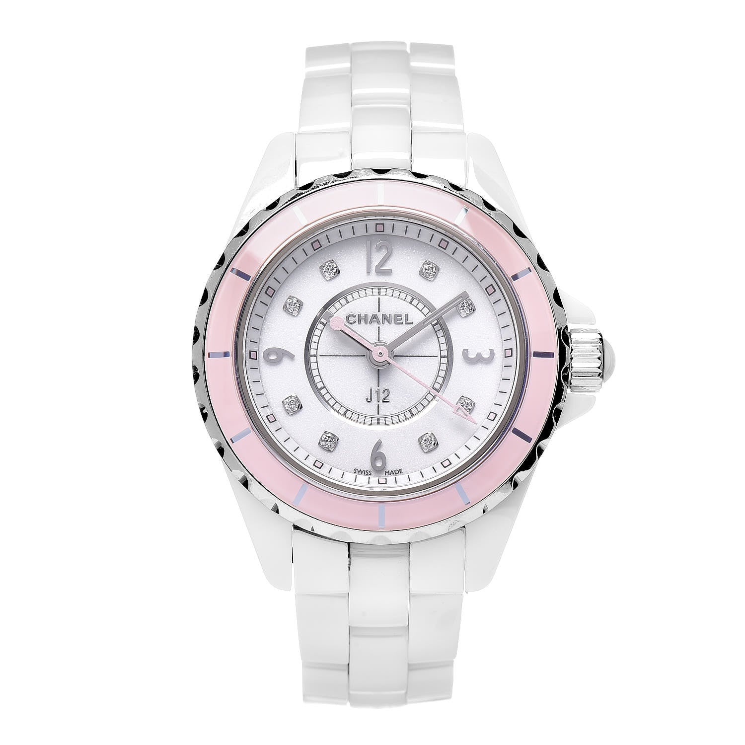  Shop Authentic Chanel J12 Quartz Diamonds Ceramic White Dial White Steel Strap Watch for Women - J12 H4466 - Luxxuri