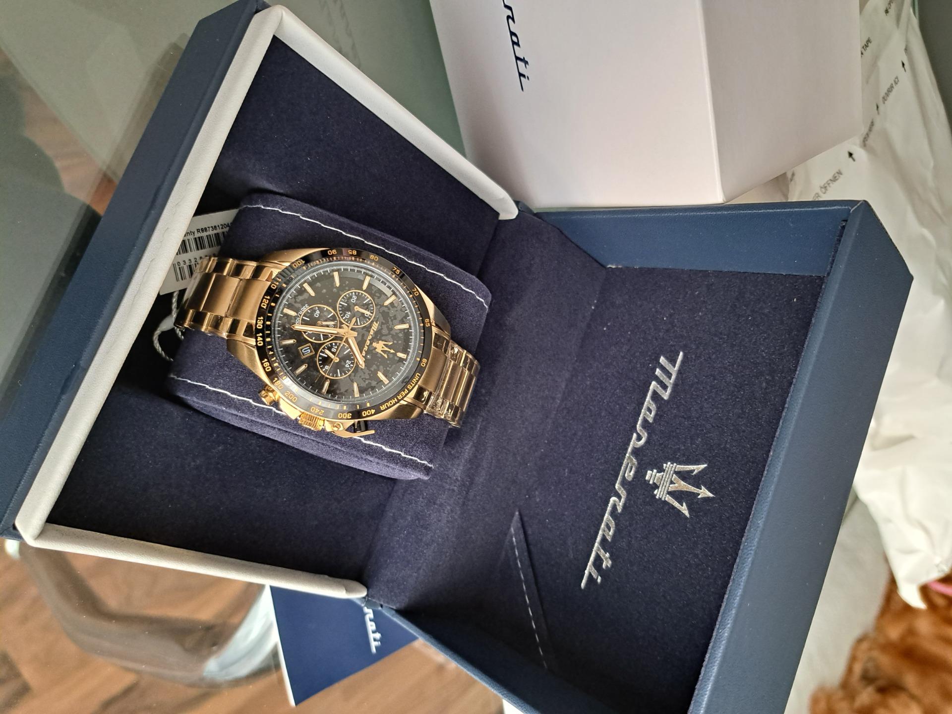  Shop Authentic Maserati Traguardo Chronograph Black Dial Gold Steel Strap Watch For Men - R8873612041 - Luxxuri