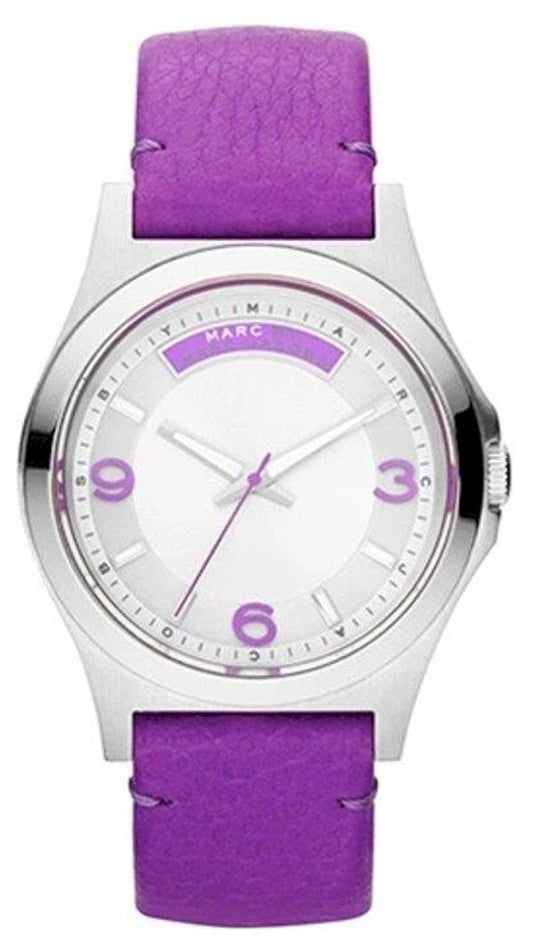  Shop Authentic Marc Jacobs Baby Dave Silver Dial Purple Leather Strap Watch for Women - MBM1262 - Luxxuri