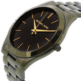  Shop Authentic Michael Kors Slim Runway Quartz Black Dial Green Steel Strap Watch For Men - MK8715 - Luxxuri