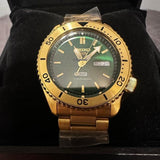  Shop Authentic Seiko 5 Sports HUF Limited Edition Green Dial Gold Steel Strap Watch For Men - SRPJ20 - Luxxuri