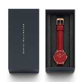  Shop Authentic Daniel Wellington Petite Suffolk Red Dial Red Leather Strap Watch For Women - DW00100404 - Luxxuri