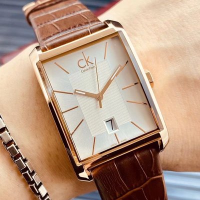  Shop Authentic Calvin Klein Window Silver Dial Brown Leather Strap Watch for Men - K2M21126 - Luxxuri