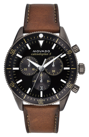  Shop Authentic Movado Heritage Series 29mm Calendoplan Chronograph Black Dial Brown Leather Strap Watch For Men - 3650060 - Luxxuri